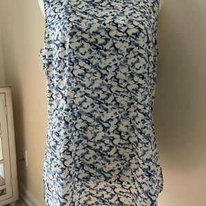 St. John Blue and White Floral Top